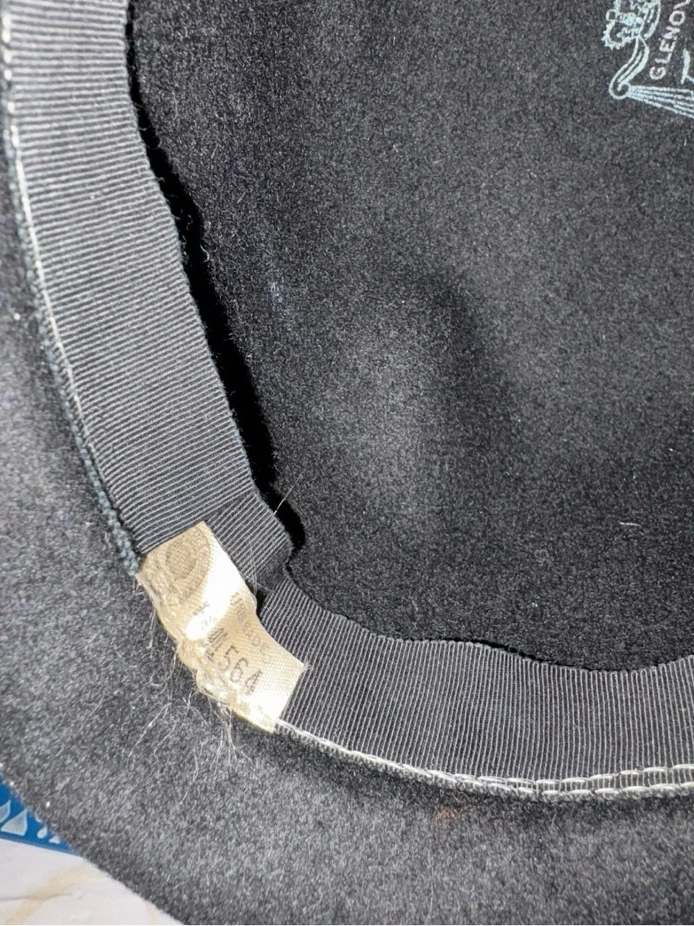 Vintage Ladies Black Felt Wide Rim Hat Grosgrain Ribbon Bow MCM Classic